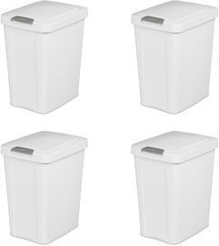 Sterilite 7.5-Gallon TouchTop Wastebasket 4-Pack
