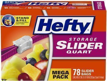 78 Count of Hefty Slider Quart Size Food Storage Bags