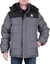 Reebok Men's Insulated Quilted Colorblock Winter Puffer Coat