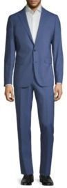 2 Cole Haan Men's Grand OS Modern-Fit Plaid Wool-Blend Suits