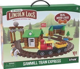 Lincoln Logs Sawmill Express Buildable Train Track