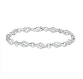 Diamond Accent Flame Bracelet in Sterling Silver - 7.5