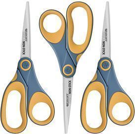 Westcott 8 Titanium Non-Stick Straight Scissors, 3 Pack
