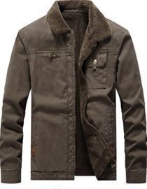Vcansion Men's Classic Cotton Fleece-Lined Coat