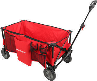 Ozark Trail Folding Wagon with Telescoping Handle, Red