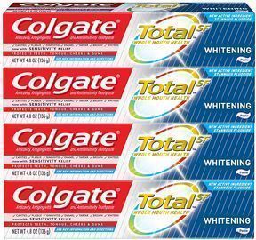 Colgate Total Whitening Toothpaste, 4.8 ounce (4 Pack)