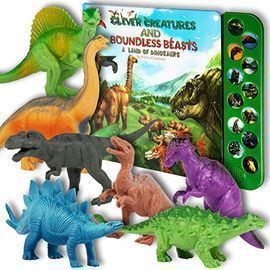 Li'l Gen 12pk Animal Dinosaur Figures w/ Dinosaur Sound Book