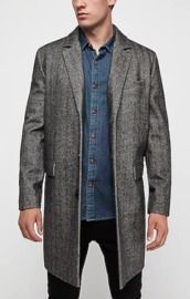 Men's Herringbone Wool-Blend Topcoat