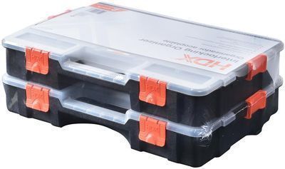 HDX 15-Compartment Interlocking Small Parts Organizer 2-Pack