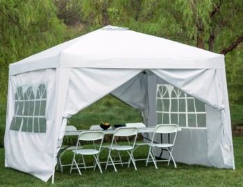 10x10' Pop Up Canopy Tent w/ Detachable Window Walls