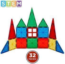 32pc Kids Magnetic Building Tiles