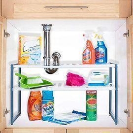 Stalwart Adjustable Under Sink Shelf Organizer Unit
