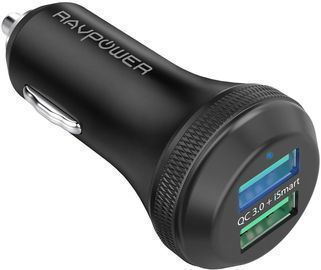 RAVPower 40W 3A Car Charger w/ Dual 3.0 USB Ports
