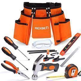 REXBETI 15pcs Young Builder's Tool Set