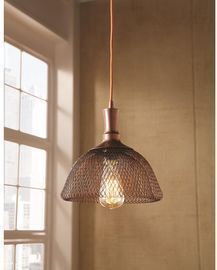 Double Frame Bronze Pendant Light w/ Metal Shade by HDC