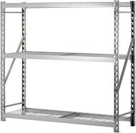 Muscle Rack 77W x 24D x 72H 3-Shelf Storage Rack, Silver