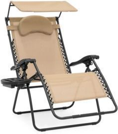 Oversized Zero Gravity Chair w/ Folding Canopy Shade