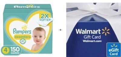 Walmart - $15 Off 2x Pampers Swaddlers + $20 Walmart Gift Card