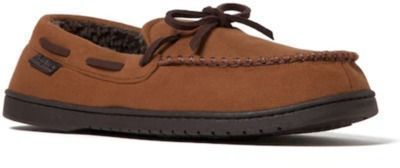 Dearfoams Microsuede Whipstitch Trim Moccasin Slippers