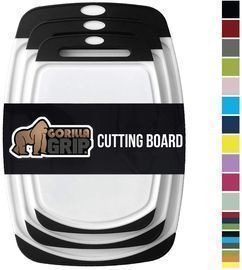 Gorilla Grip Original Oversized Cutting Board, 3 Pc Black