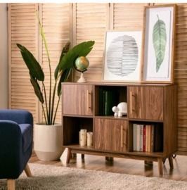 6-Shelf Multipurpose Wood Entryway Storage Display Stand