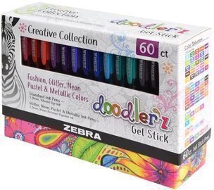 Zebra Pen Doodlerz Gel Stick Pen Mega Set, Assorted, 60ct