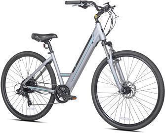 Kent 350W Step Through Electric Bike (700c, Gray/Aqua)