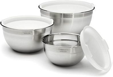 Cuisinart Stainless Steel Mixing Bowls w/ Lids, Set Of 3