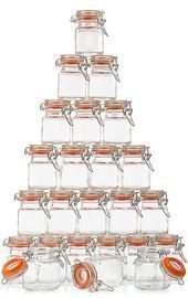 California Home Goods 24 Pack 3.4Oz Glass Spice Jars