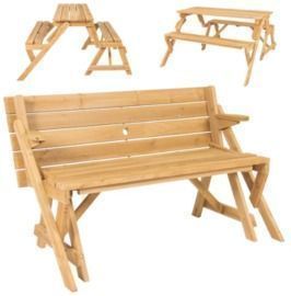 2-in-1 Outdoor Interchangeable Picnic Table / Garden Bench