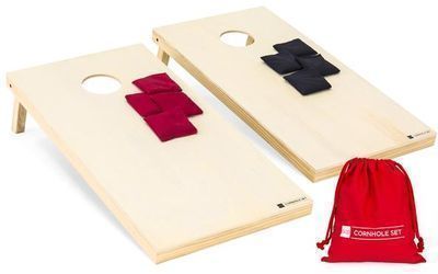 4x2ft Full Size Solid Wood Cornhole Set w/ 8 Bean Bags, Carry Bag