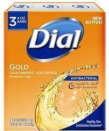 Dial Antibacterial Deodorant Bar Soap, Gold, 4 Ounce, 3 Bars