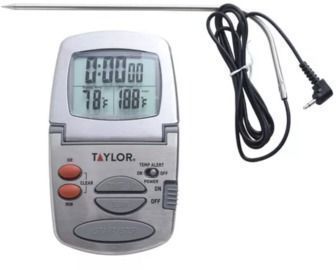 Taylor Gourmet Programmable Stainless Steel Probe Kitchen Thermometer