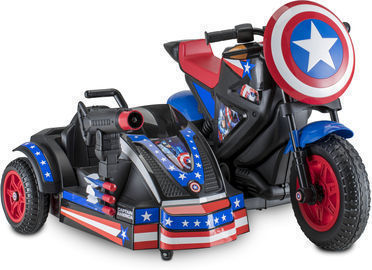 Kid Trax Marvel's Captain America Motorcycle with Sidecar Ride-On