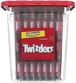 Twizzlers Twists Licorice, Strawberry, 33.3 Oz., 105/Tub