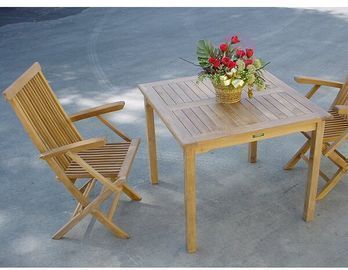 Farnam 3 Piece Teak Bistro Set w/ Sunbrella Cushions