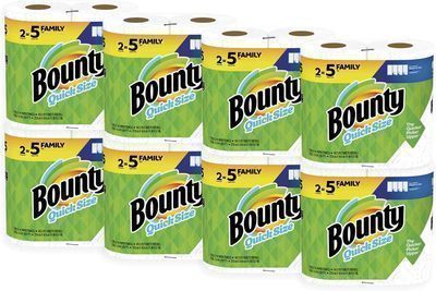 In-Stock! Bounty Quick-Size Paper Towels, White, 16 Family Rolls