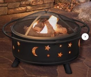 Jackman Star and Moon Steel Wood Burning Fire Pit