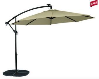Living Accents 10 Tiltable Tan Offset Umbrella