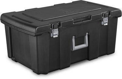 Available in Black! 16-Gallon Sterilite Footlocker Storage Box w/ Wheels