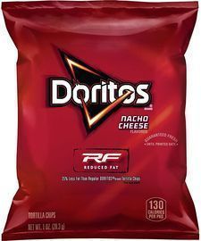Doritos Reduced Fat Nacho Cheese Flavored Tortilla Chips (Pack of 72)