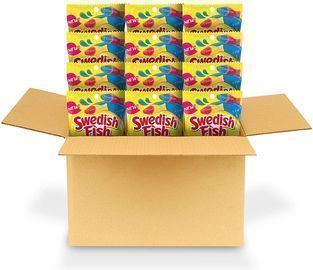 Swedish Fish Tails Candy, 2 Flavors in One, Twelve 4 Oz. Bags