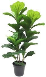24 Faux Fiddle Leaf Fig Plant in Black Pot