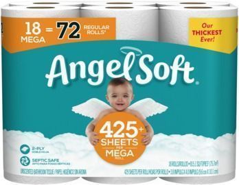 Back in Stock! 18-Count Angel Soft Mega Roll Bath Tissue
