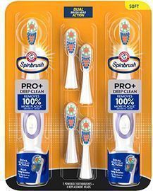 Arm & Hammer Spinbrush PRO+ Deep Clean Powered Toothbrush Value Pack