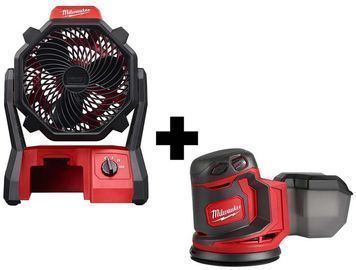 Milwaukee M18 18-Volt Lithium-Ion Cordless Jobsite Fan + Random Orbit Sander