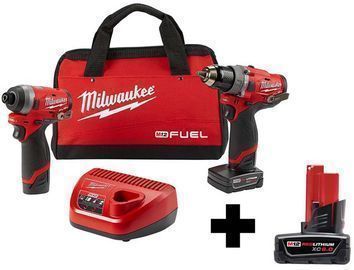 Milwaukee M12 FUEL Lithium-Ion Brushless Cordless Hammer Drill Bundle
