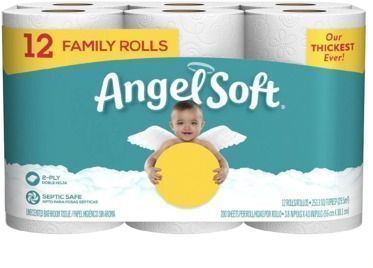 Angel Soft 12 Pack Bath Tissue 12 Family Rolls