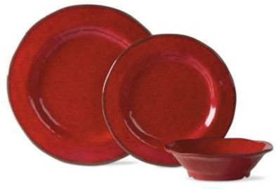 Lanai 12 Pack Melamine Red Dinnerware Set