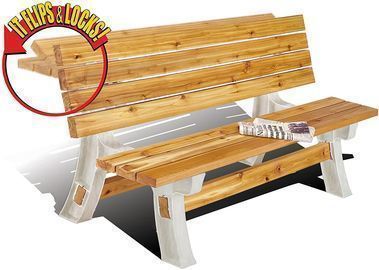 2x4basics DIY Flip Top Patio BenchTable